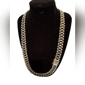 Iced out cuban link chain Rolex CZ diamond necklace